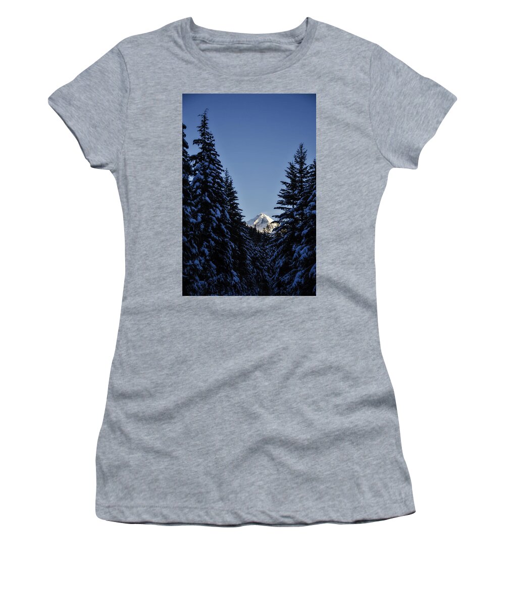 Serenity Women's T-Shirt featuring the photograph The Wedge Through the Trees by Pelo Blanco Photo