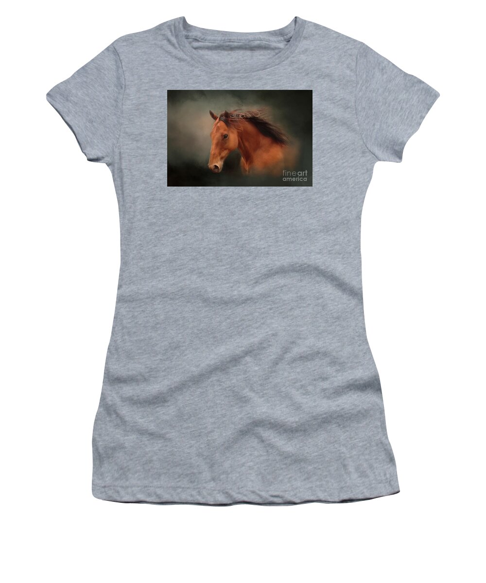 Horse Women's T-Shirt featuring the photograph The Wind of Heaven - Horse Art by Michelle Wrighton