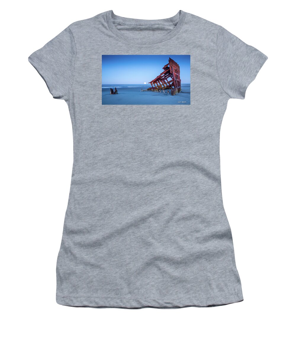 Astoria Women's T-Shirt featuring the photograph The Wreck of the Peter Iredale by Walt Baker