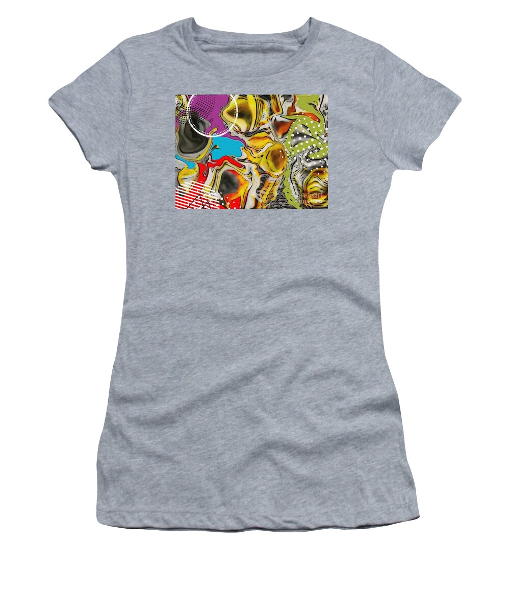 Abstract Women's T-Shirt featuring the digital art Good Vibes by Kathie Chicoine