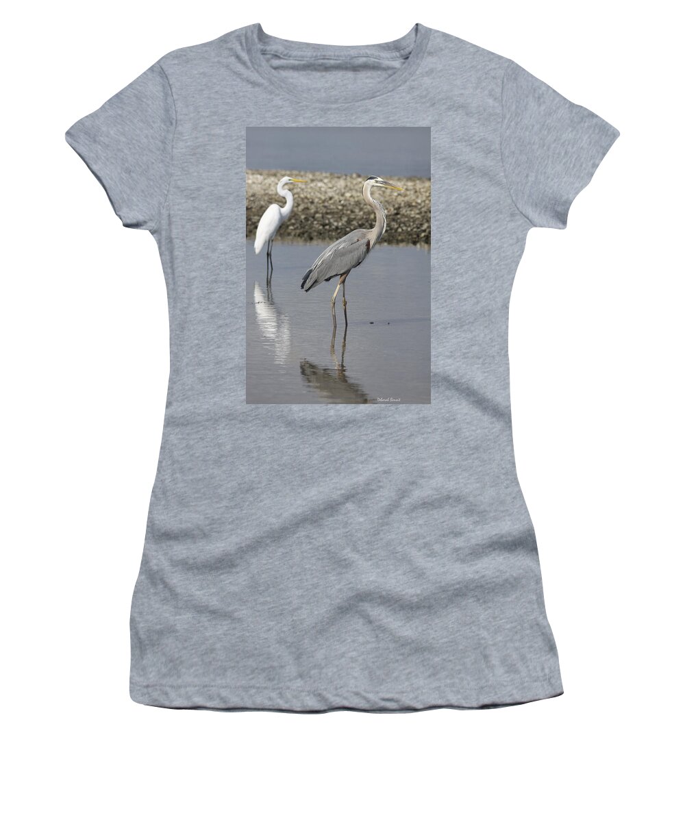 Egret Women's T-Shirt featuring the photograph This Is My Space by Deborah Benoit