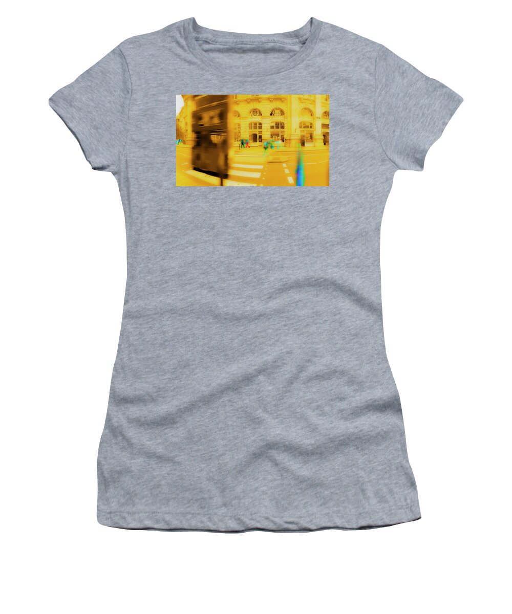 Sand Women's T-Shirt featuring the photograph Threadneedle Street by Jan W Faul