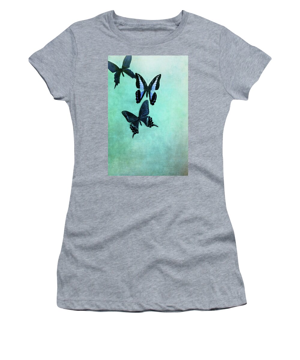 Butterfly Women's T-Shirt featuring the photograph Three Butterflies by Stephanie Frey