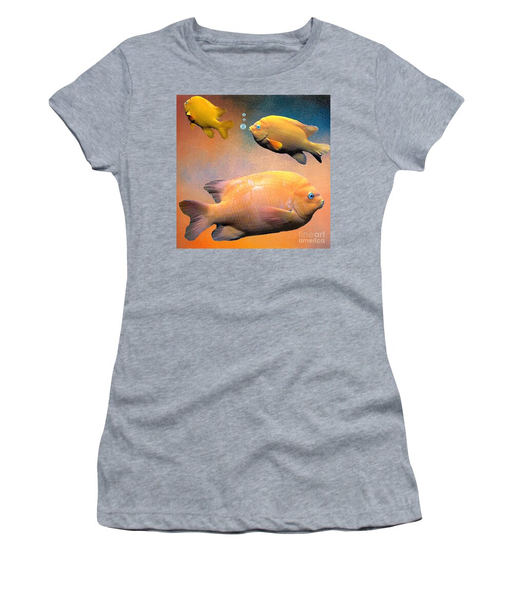 Goldfish Women's T-Shirt featuring the photograph Three Tropical Goldfish by Janette Boyd