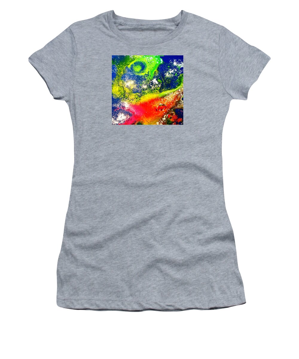 Abstract Women's T-Shirt featuring the painting Through the Haze of Time Three by Louise Adams