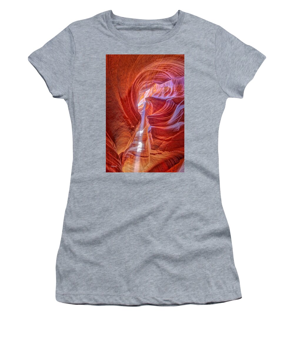 Red Women's T-Shirt featuring the photograph Through the Keyhole by Fred J Lord