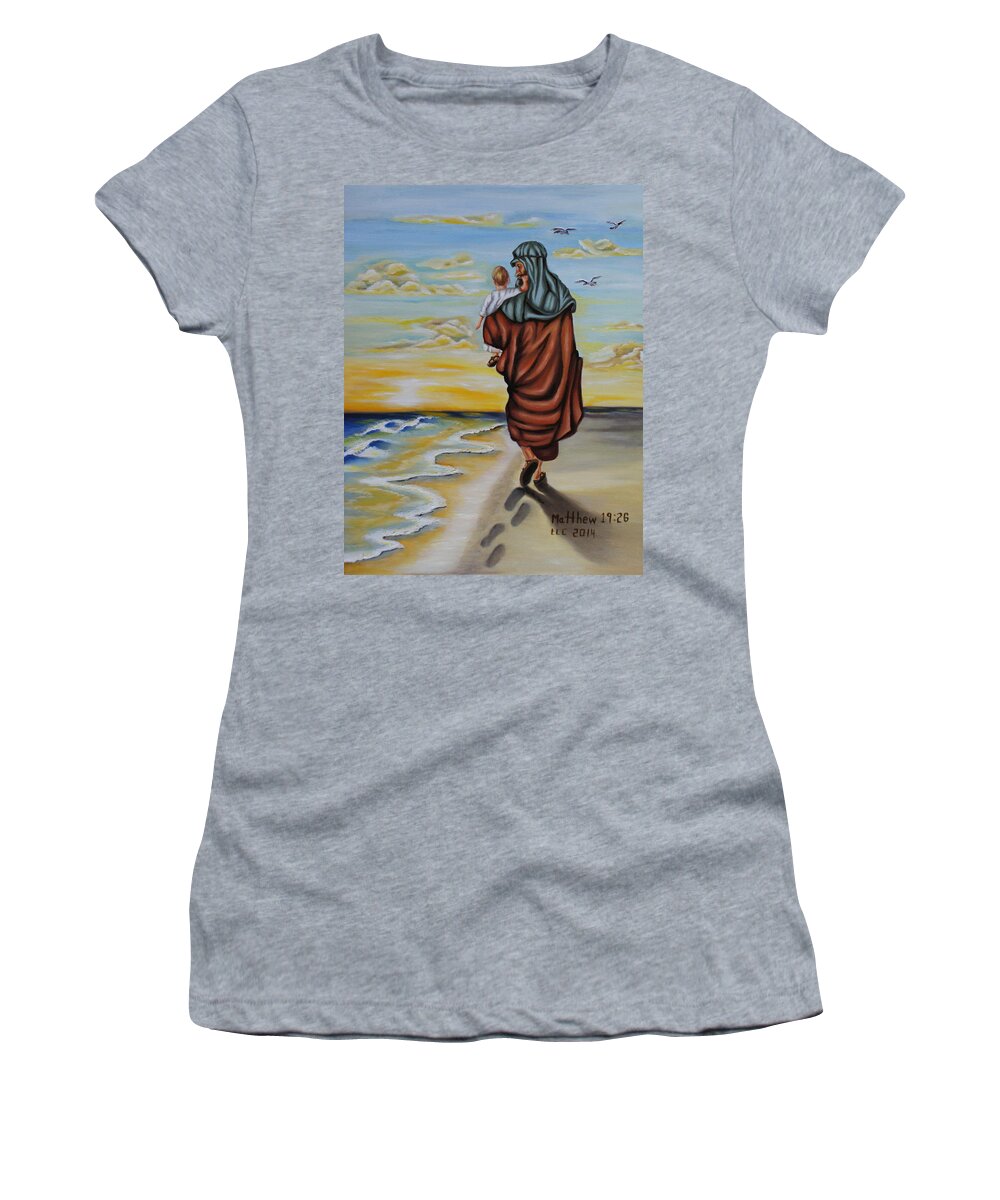 Jesus Women's T-Shirt featuring the painting Through the Struggle by Theresa Cangelosi