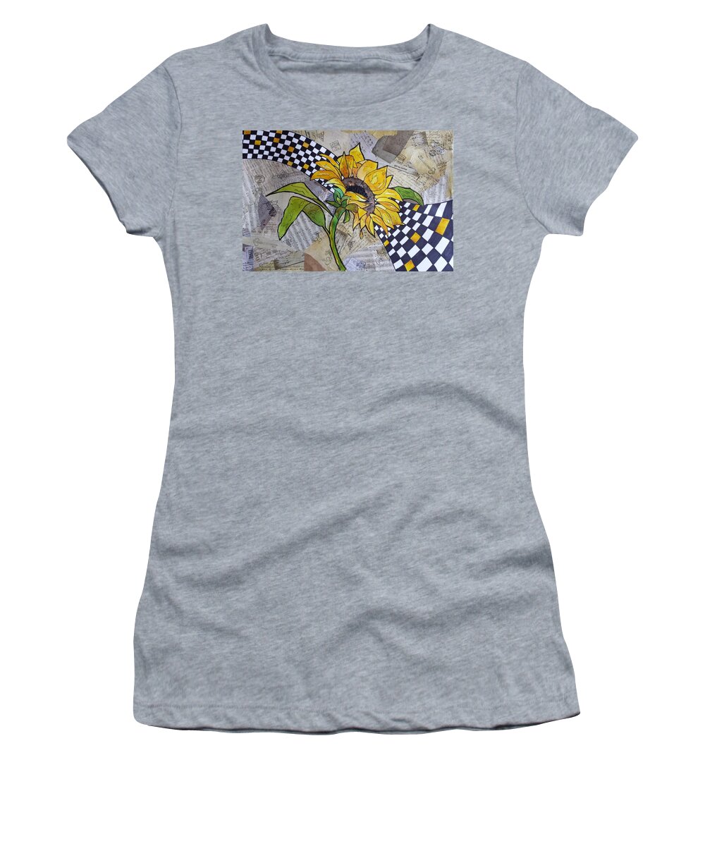 Sunflower Collage Women's T-Shirt featuring the photograph Thru the Looking Glass by Elise Boam