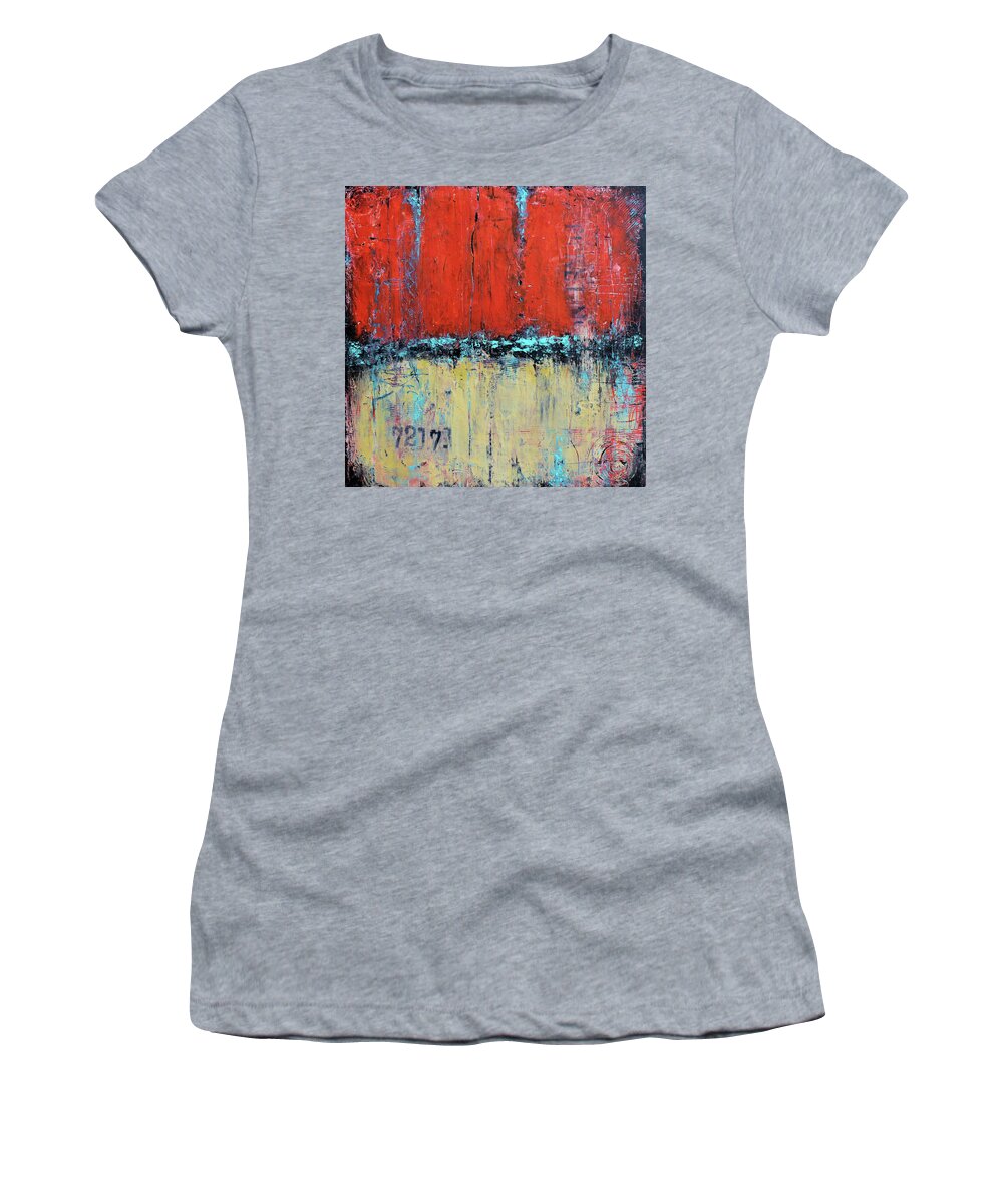 Urban Art Women's T-Shirt featuring the mixed media Ticket No. 72173 by Patricia Lintner