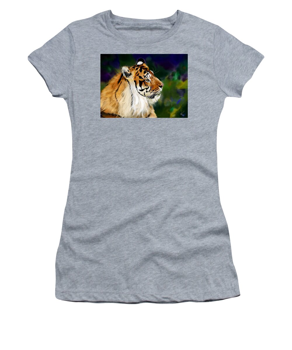 Tiger Women's T-Shirt featuring the digital art Tiger by Norman Klein