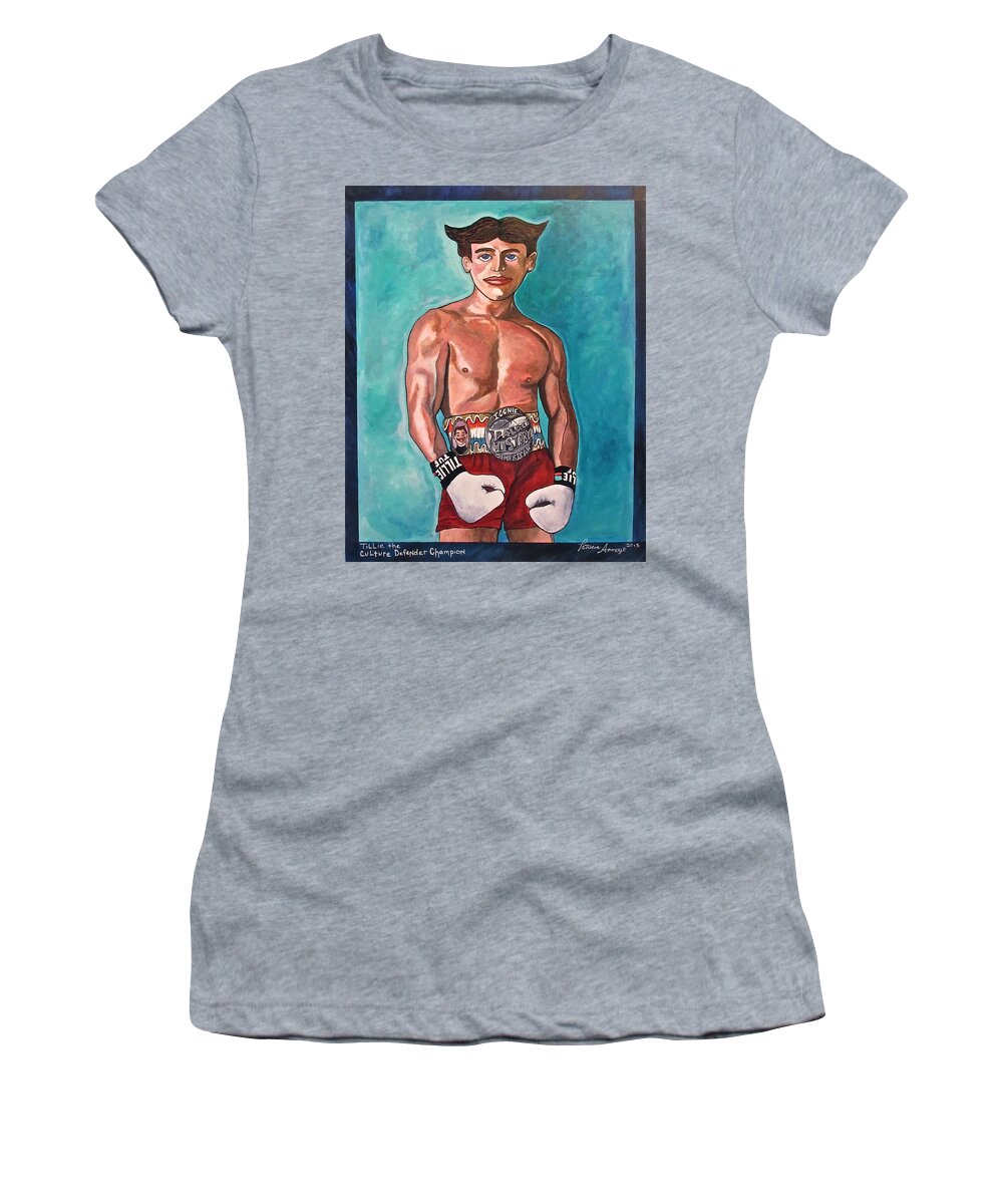 Tillie Women's T-Shirt featuring the painting The Iconic American by Patricia Arroyo