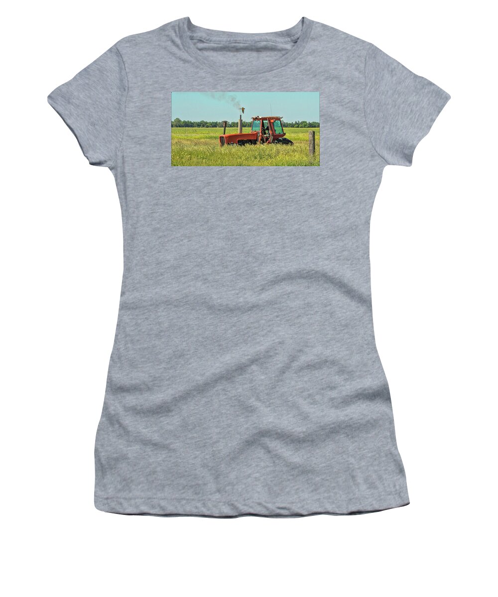 Tractor Women's T-Shirt featuring the photograph Time to Mow by Don Durfee