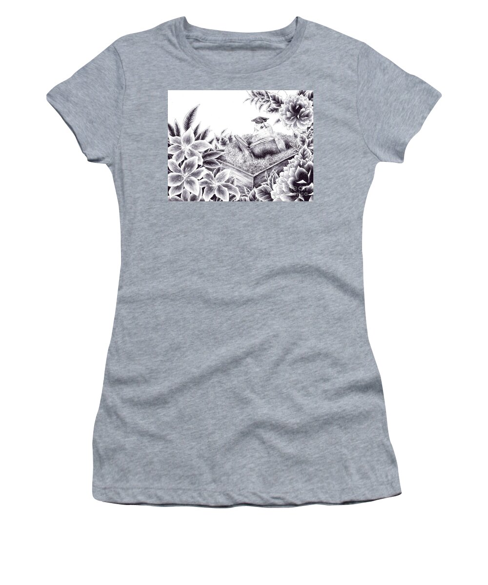 Bird Women's T-Shirt featuring the drawing To the Future by Alice Chen