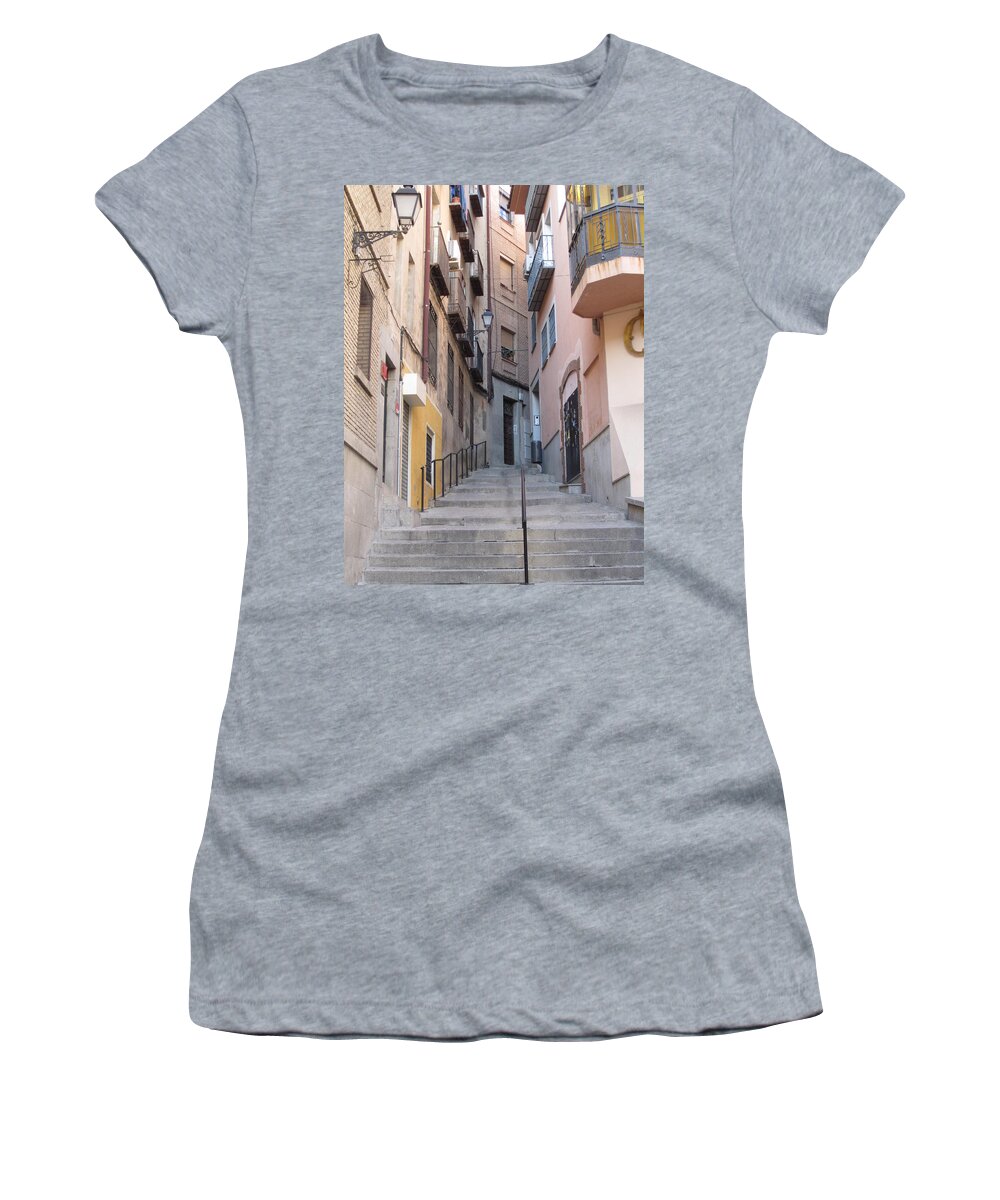 Toledo Women's T-Shirt featuring the photograph Toledo Alley Steps by John Shiron