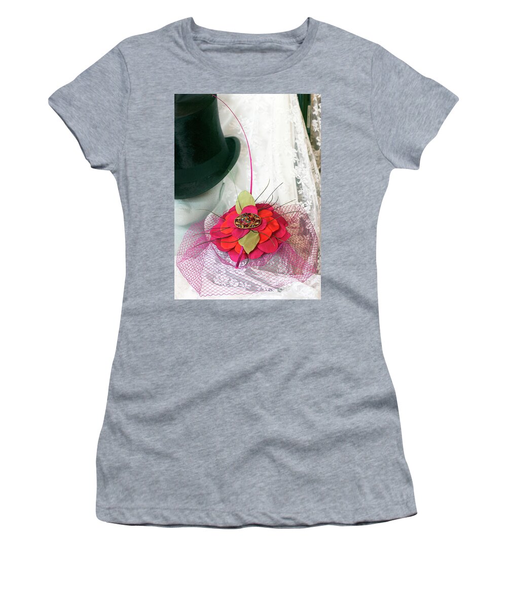 Top Hat Women's T-Shirt featuring the photograph Top Hat and Veils by Terri Waters