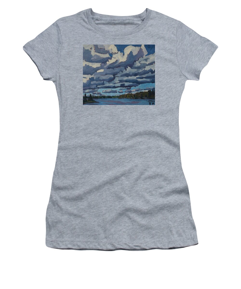 1936 Women's T-Shirt featuring the painting Top Lit Cumulus by Phil Chadwick