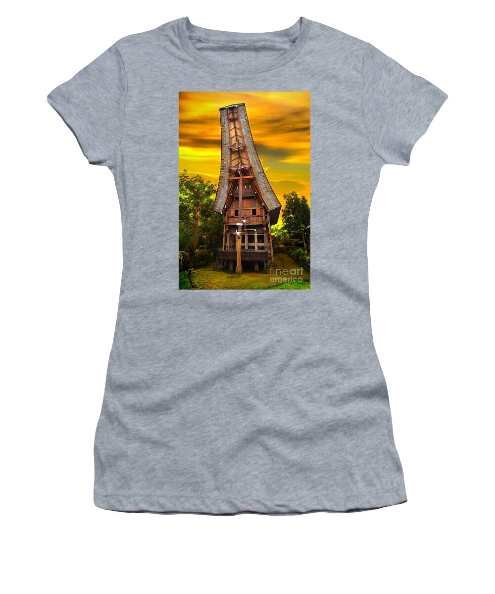 Toraja Women's T-Shirt featuring the photograph Toraja Architecture by Charuhas Images