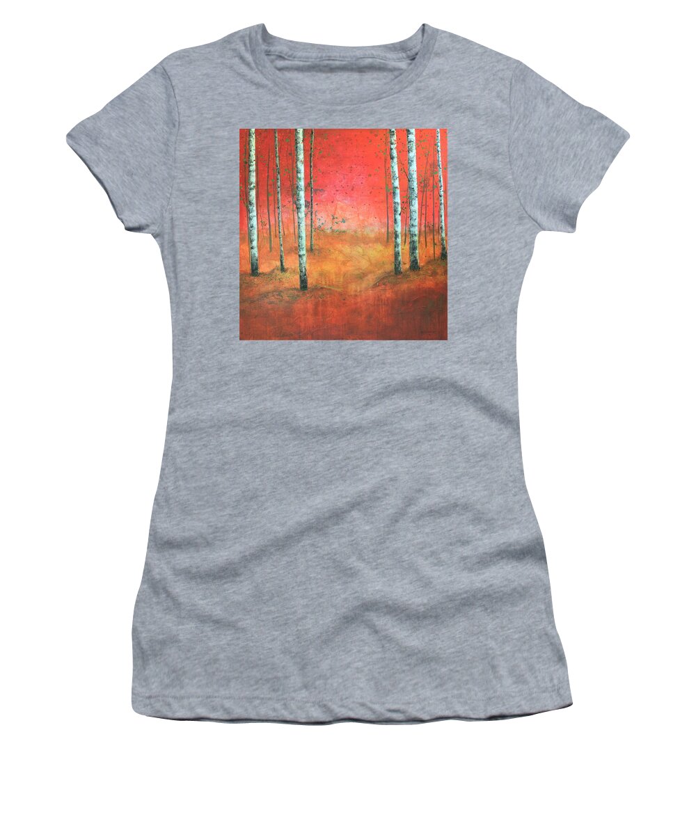 Acrylic Women's T-Shirt featuring the painting Totally Enthralled by Brenda O'Quin