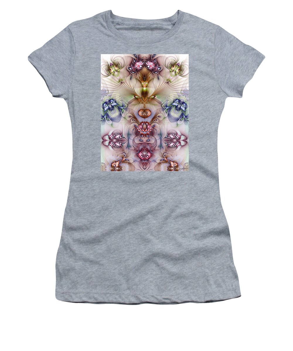Abstract Women's T-Shirt featuring the digital art Totemic Isotropy by Casey Kotas