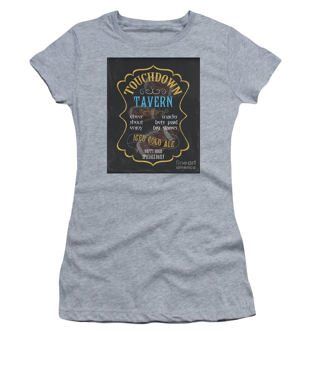 Beer Women's T-Shirt featuring the painting Touchdown Tavern by Debbie DeWitt