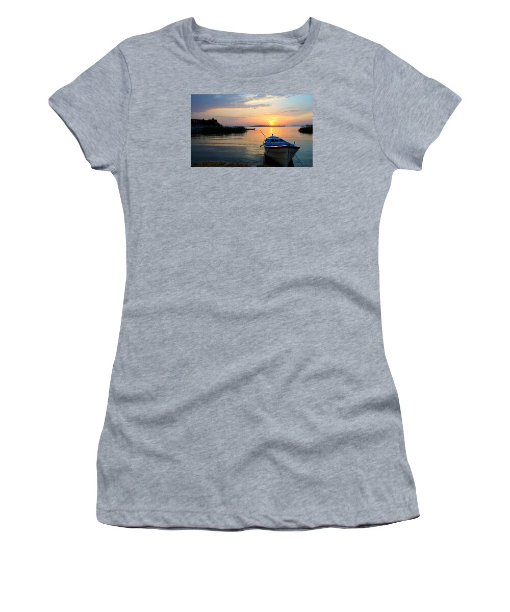 Sunset Women's T-Shirt featuring the photograph Tranquil Sunset by Lilia S