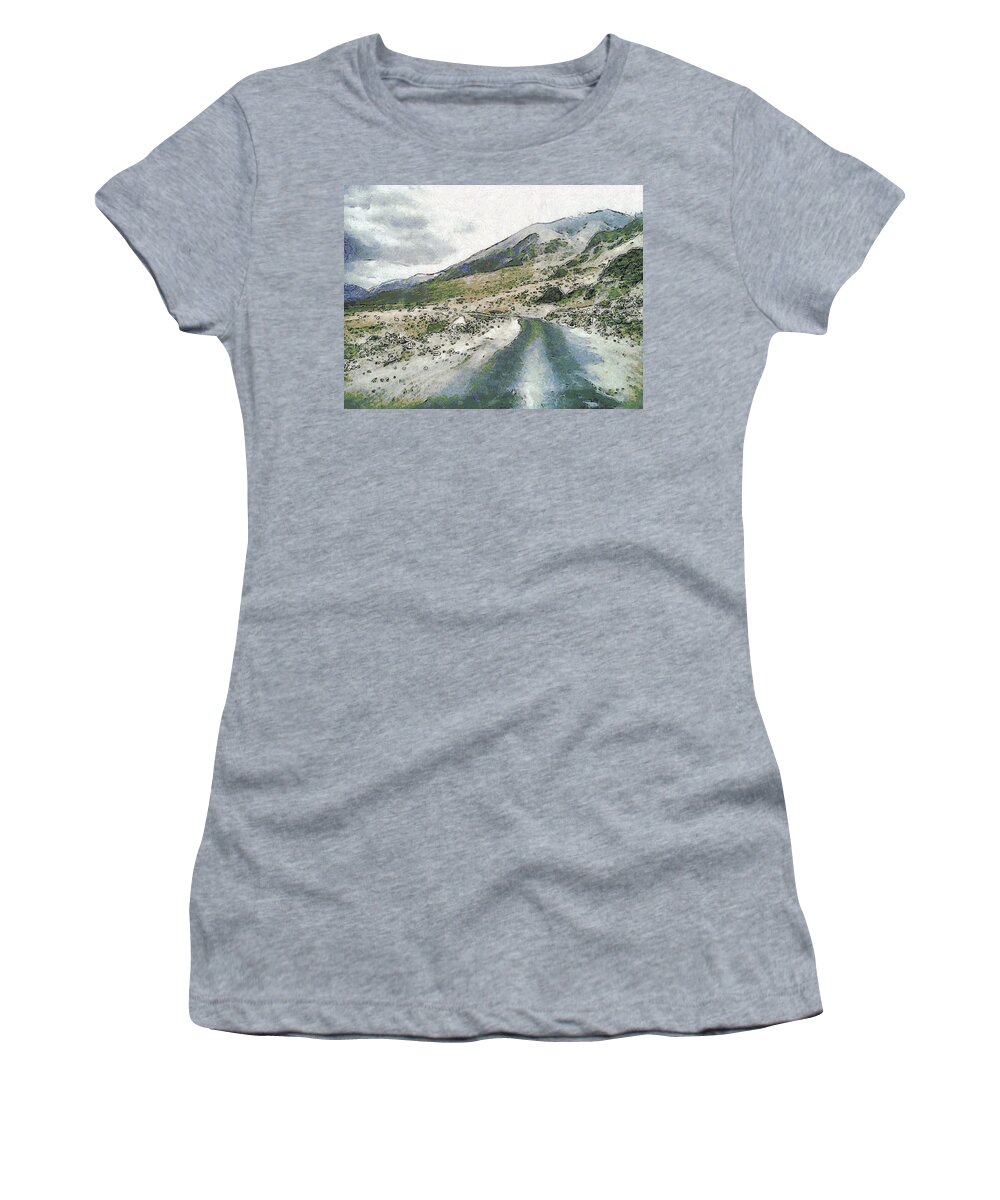 Road Women's T-Shirt featuring the photograph Traveling in the mountains by Ashish Agarwal
