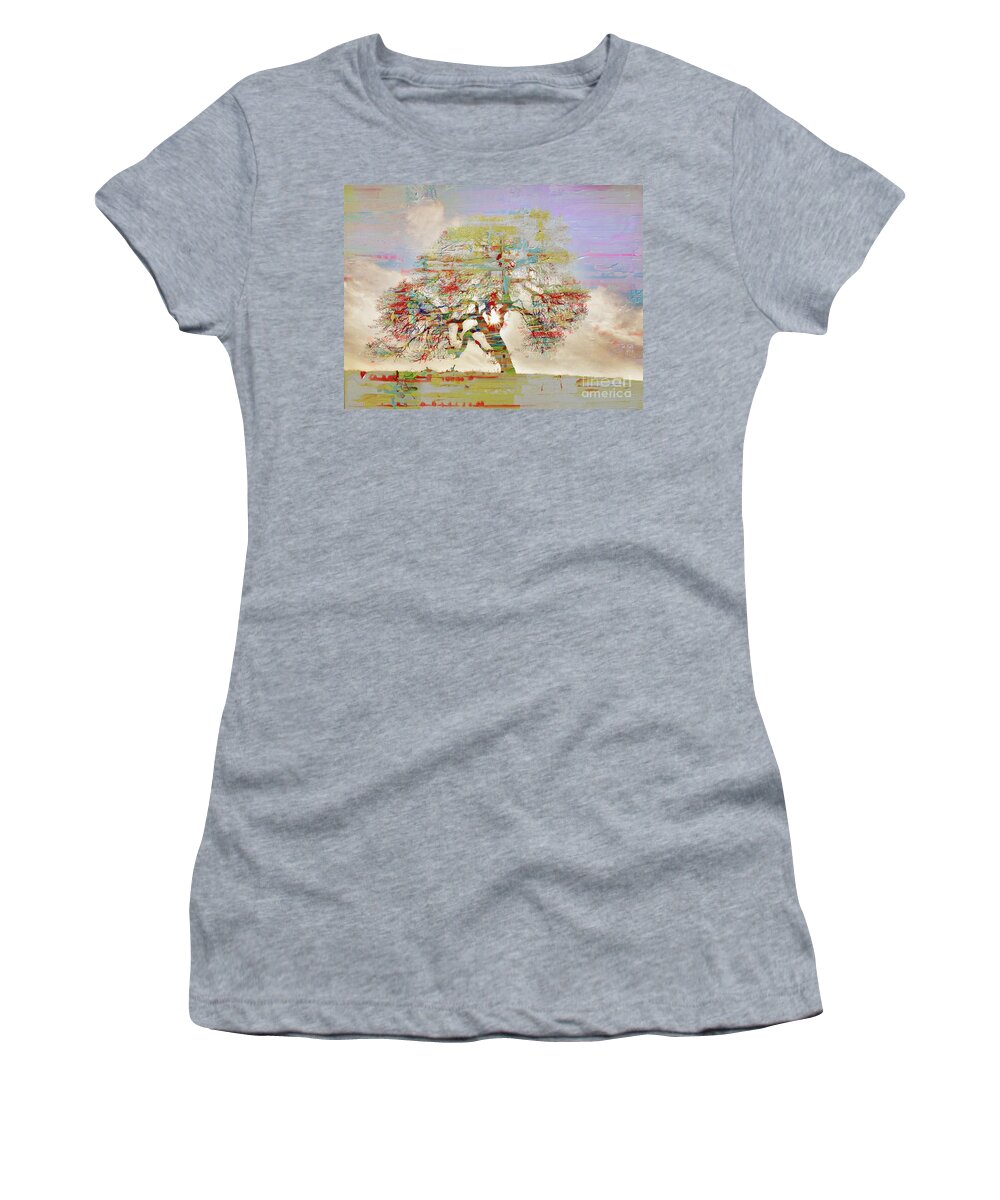 Painting Women's T-Shirt featuring the painting Tree Art 54tr by Gull G