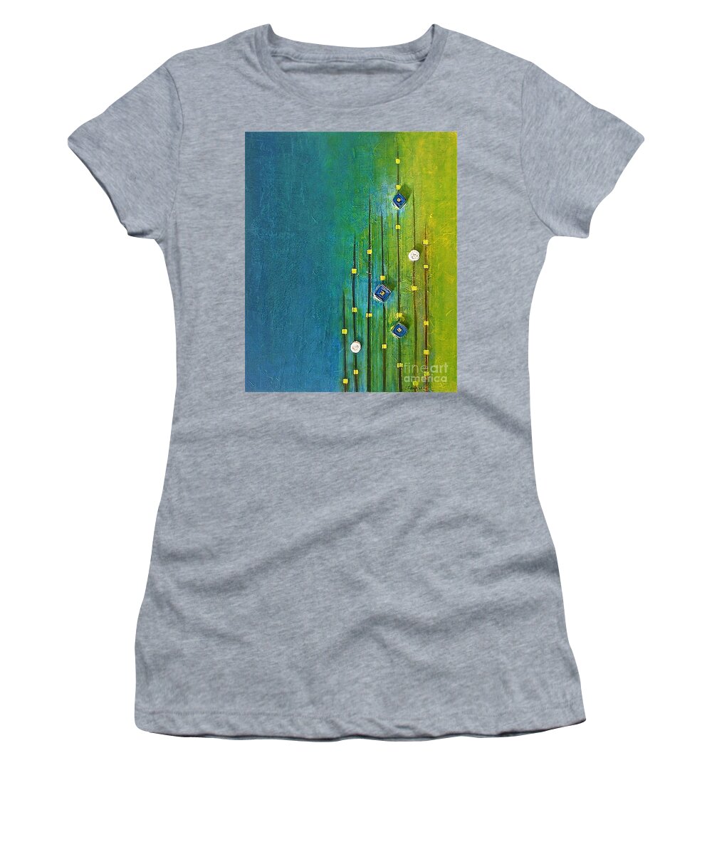 Nature Women's T-Shirt featuring the painting Trees 2 by Wonju Hulse