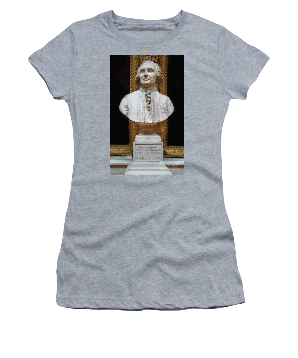 Montcalm Women's T-Shirt featuring the photograph Tribute To Montcalm At Versailles by Al Bourassa