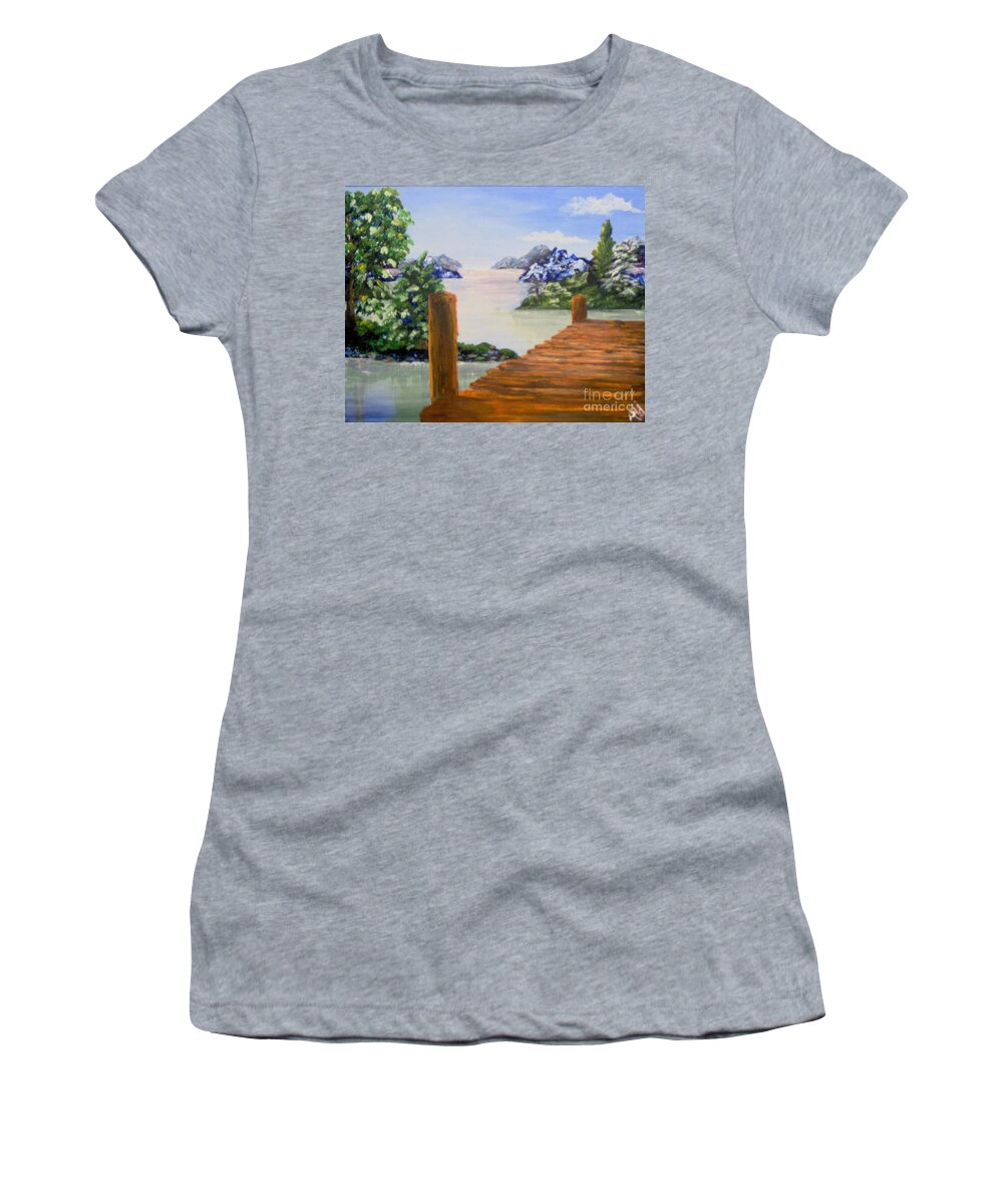 Otis Redding Women's T-Shirt featuring the painting Tribute to Otis by Saundra Johnson