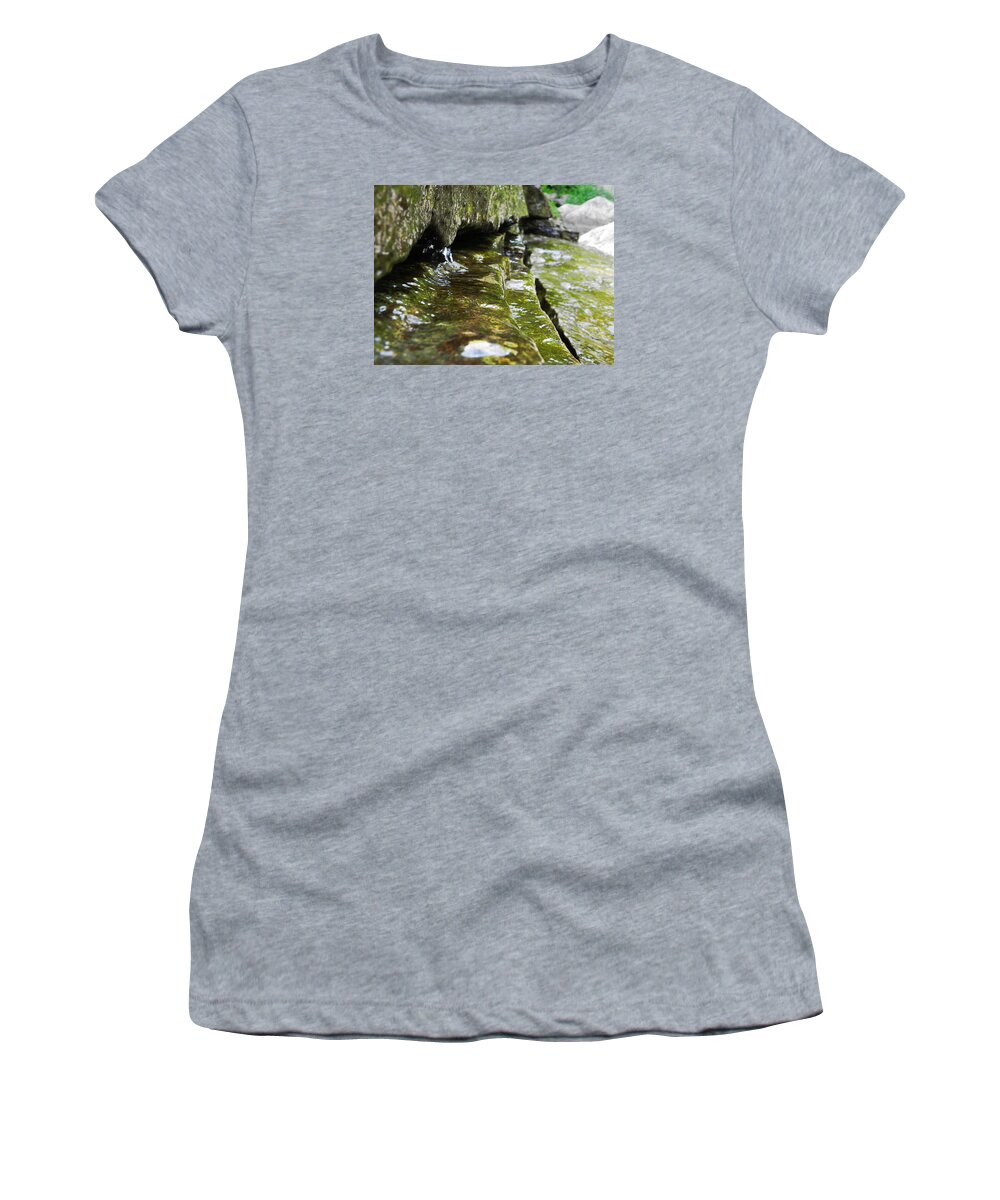 Water Women's T-Shirt featuring the photograph Trickle by Hannah Mclennan