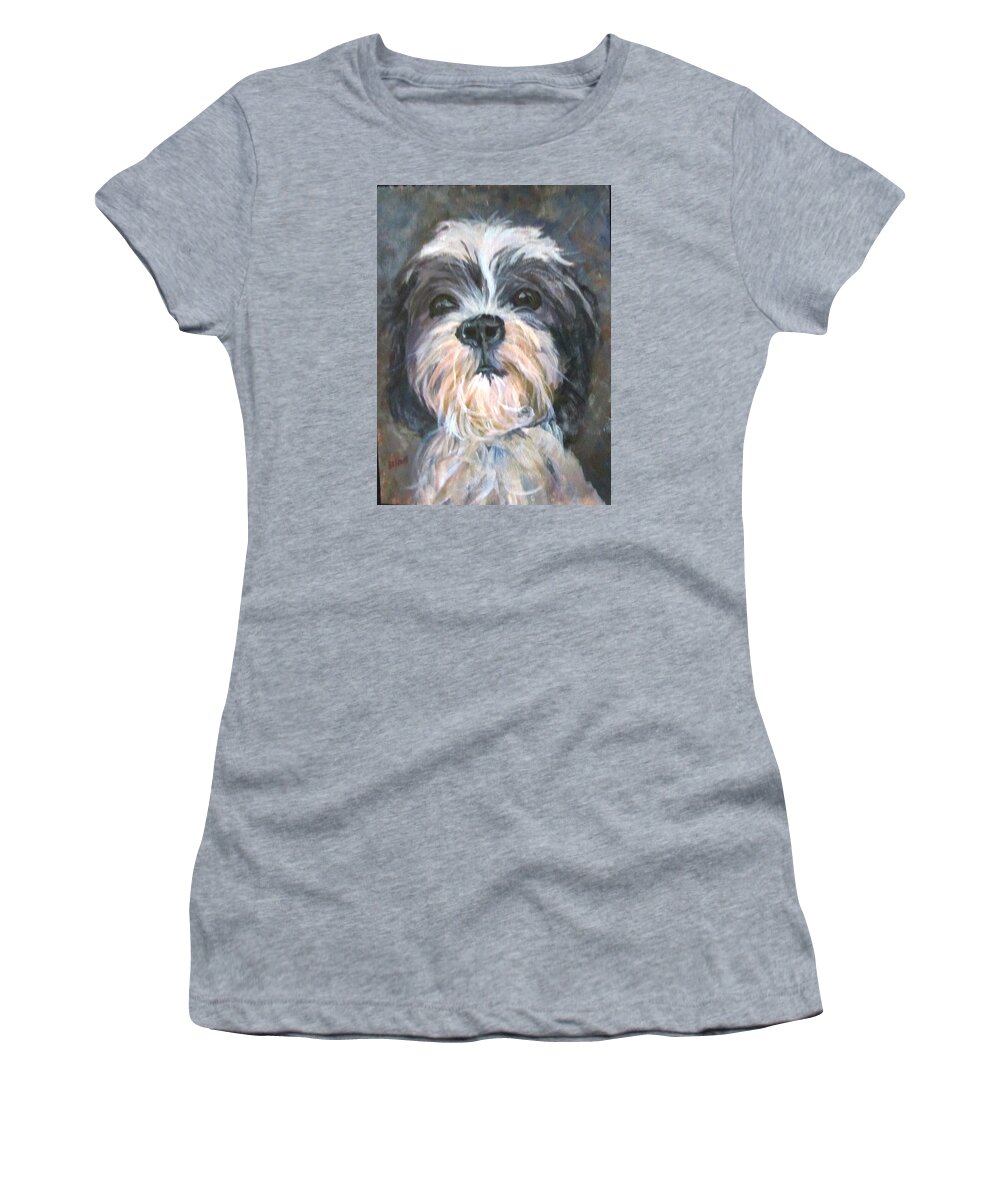 Dog Women's T-Shirt featuring the painting Trixie by Barbara O'Toole
