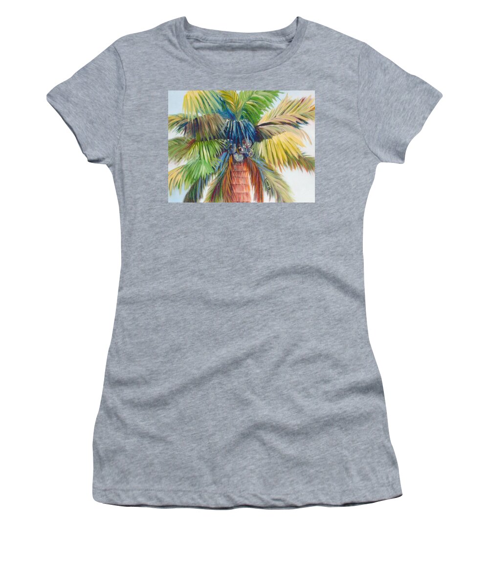 Palm Women's T-Shirt featuring the painting Tropical Palm Inn by Susan Kubes