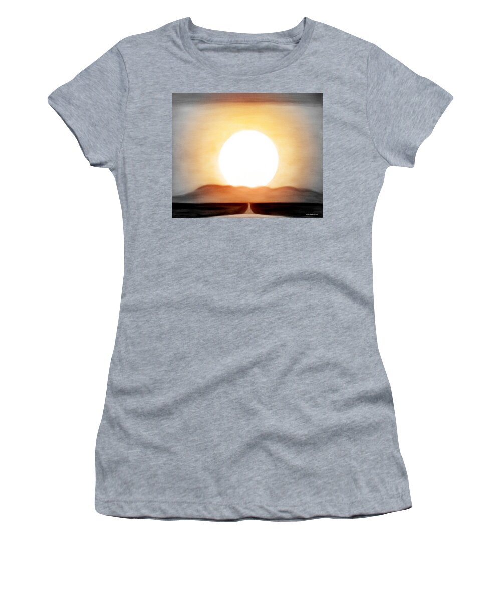 Sunset Women's T-Shirt featuring the painting True God by Gina De Gorna