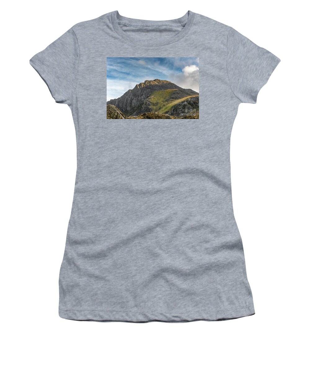Tryfan Mountain Women's T-Shirt featuring the photograph Tryfan Snowdonia by Adrian Evans