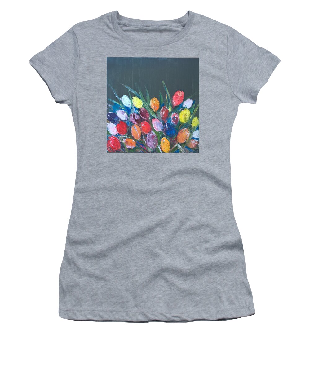 Flower Women's T-Shirt featuring the painting Tulip composition by Lorand Sipos