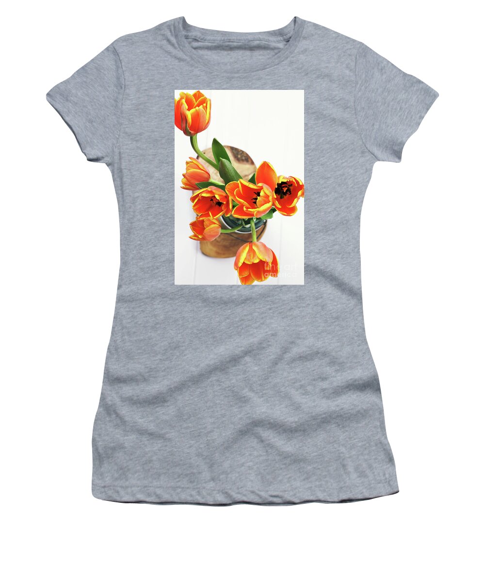 Tulips Women's T-Shirt featuring the pyrography Tulips by Stephanie Frey
