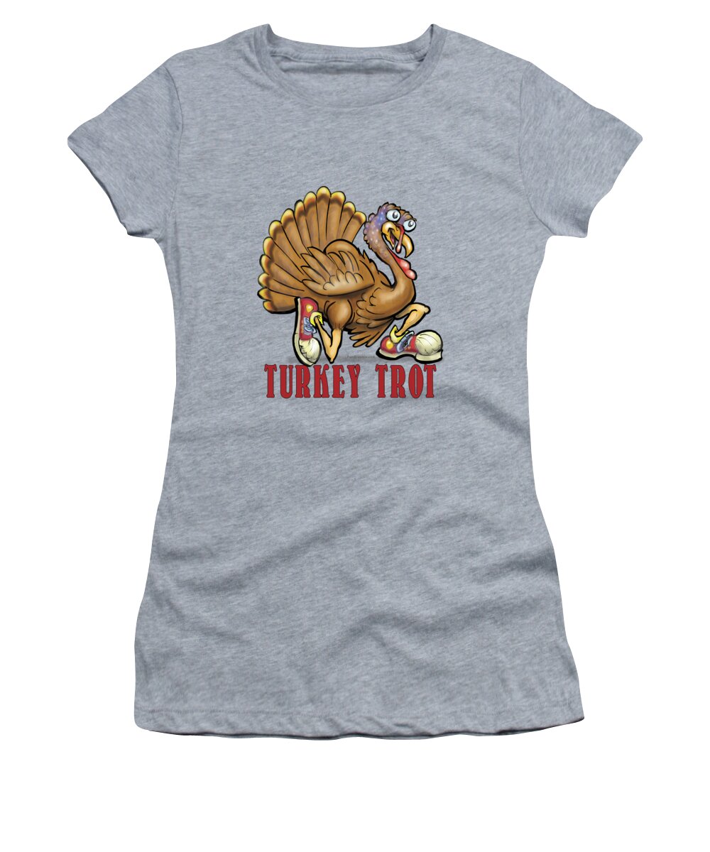 Turkey Women's T-Shirt featuring the digital art Turkey Trot by Kevin Middleton