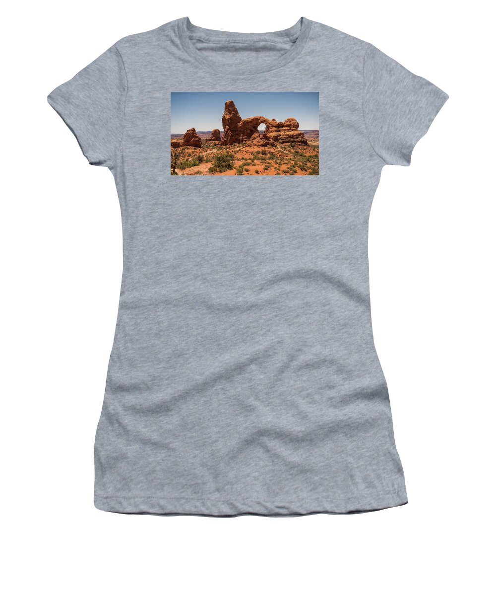 Utah Women's T-Shirt featuring the photograph Turret Arch Arches National Park Utah by Lawrence S Richardson Jr