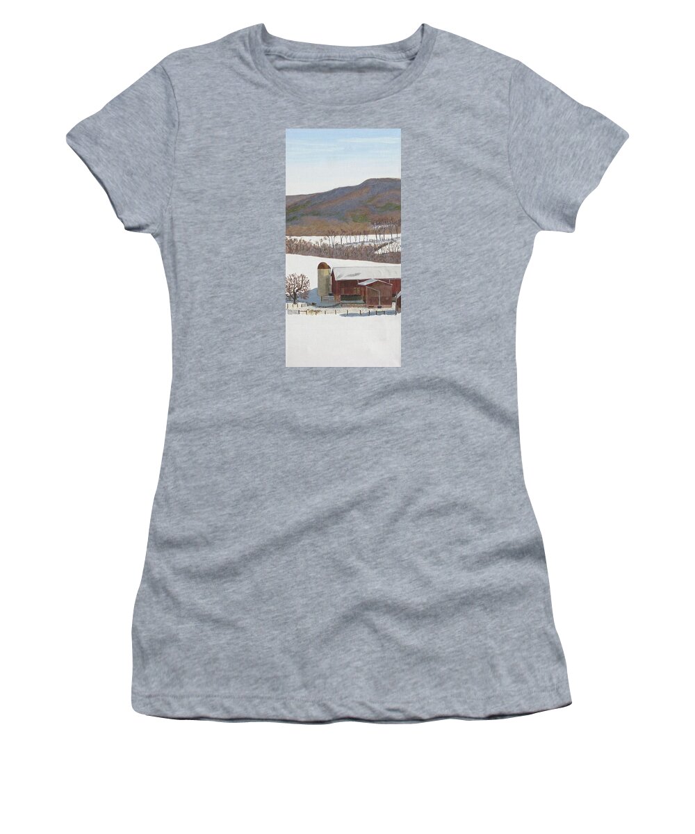 Tussey Mountain Women's T-Shirt featuring the painting Tussey Mountain View by Barb Pennypacker