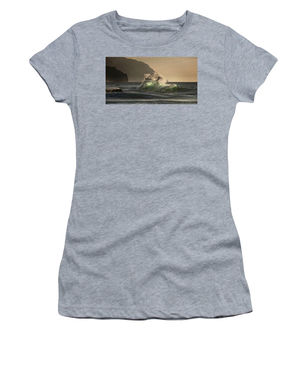 Waves Women's T-Shirt featuring the photograph Twisted Wave by Roger Mullenhour