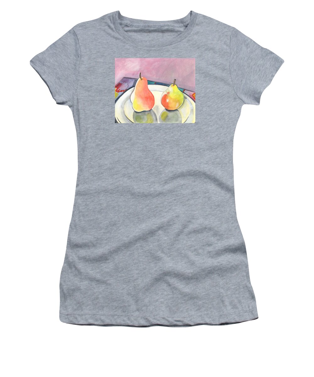 Pear Women's T-Shirt featuring the painting Two Pears by Helena Tiainen