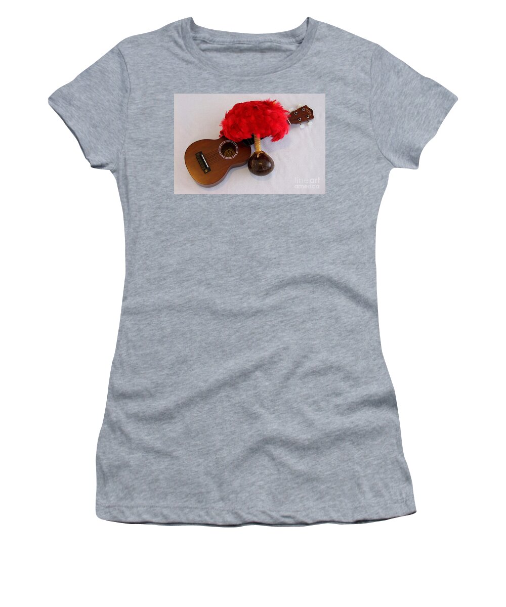 Hawaiian Musical Instruments Women's T-Shirt featuring the photograph Ukulele and UliUli by Mary Deal