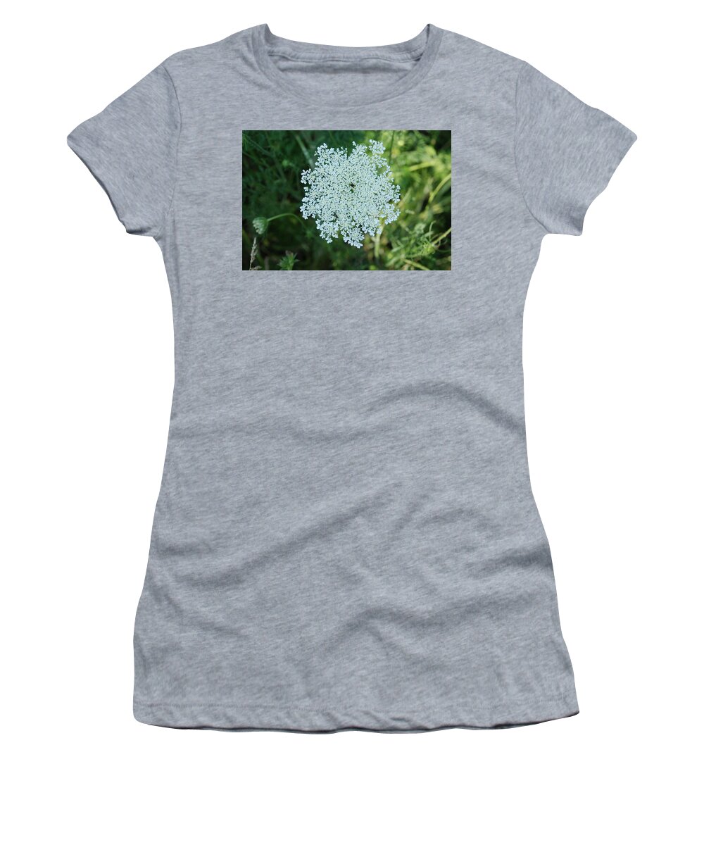 Small White Flower Clusters Women's T-Shirt featuring the photograph Umbel Flower 2 by Ee Photography