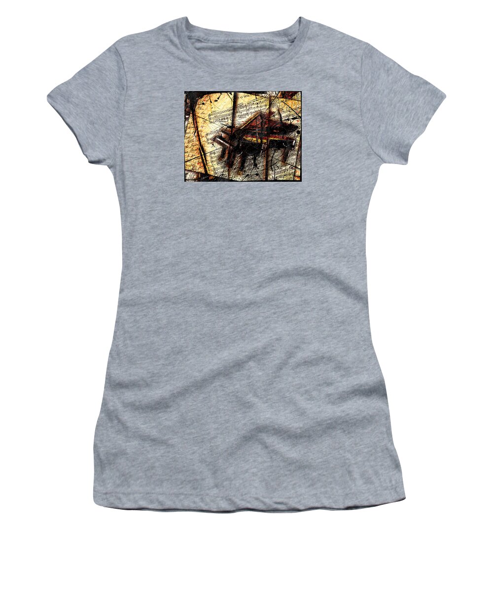 Piano Women's T-Shirt featuring the digital art Untitled No. 1 by Gary Bodnar