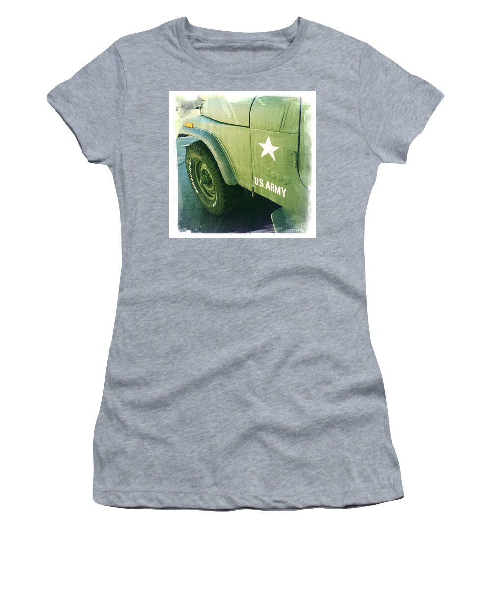 Us Army Jeep Women's T-Shirt featuring the photograph US Army Jeep by Nina Prommer