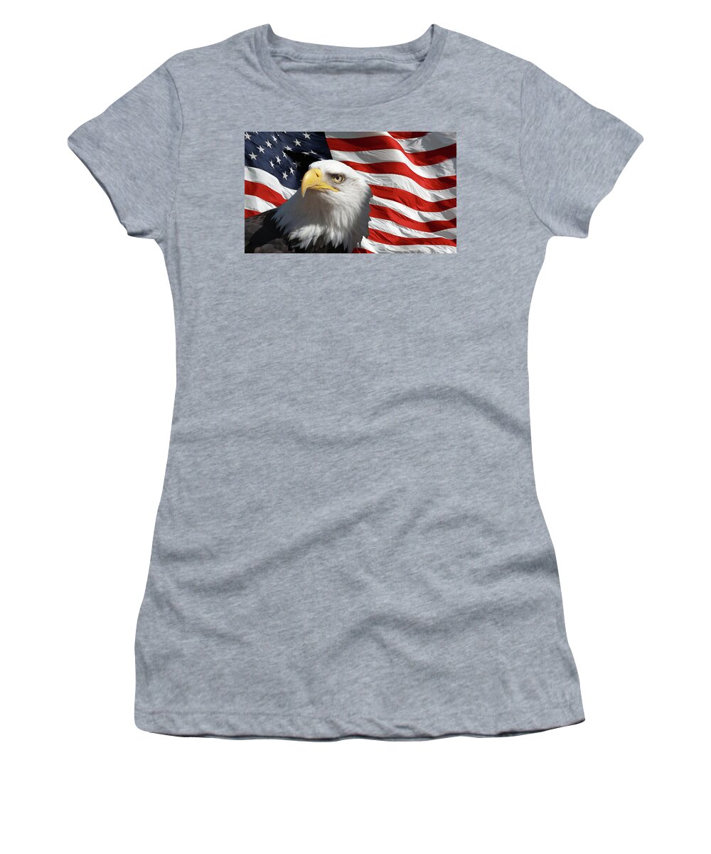 Usa Women's T-Shirt featuring the photograph USA by Steve Stuller