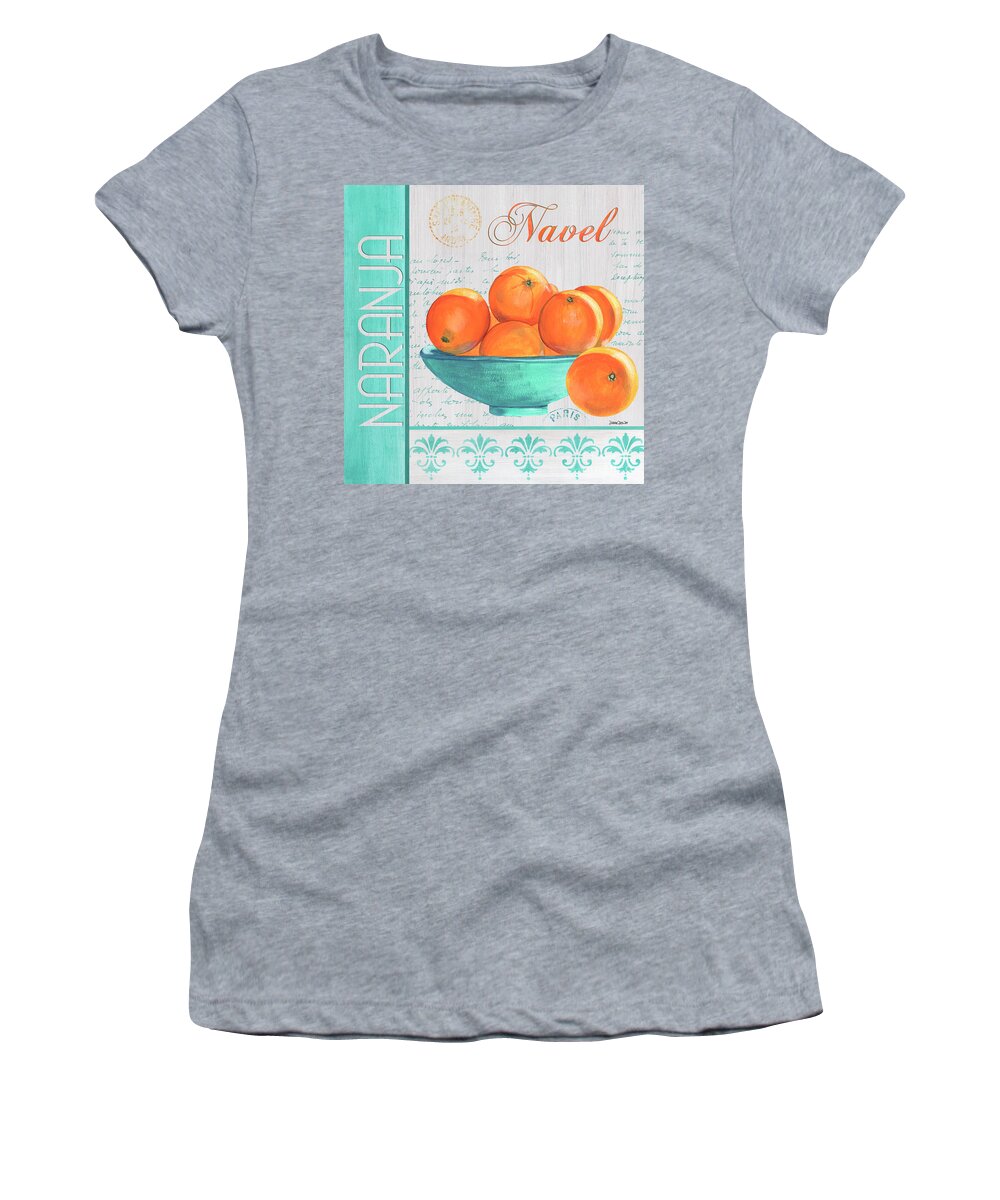 Orange Women's T-Shirt featuring the painting Valencia 3 by Debbie DeWitt