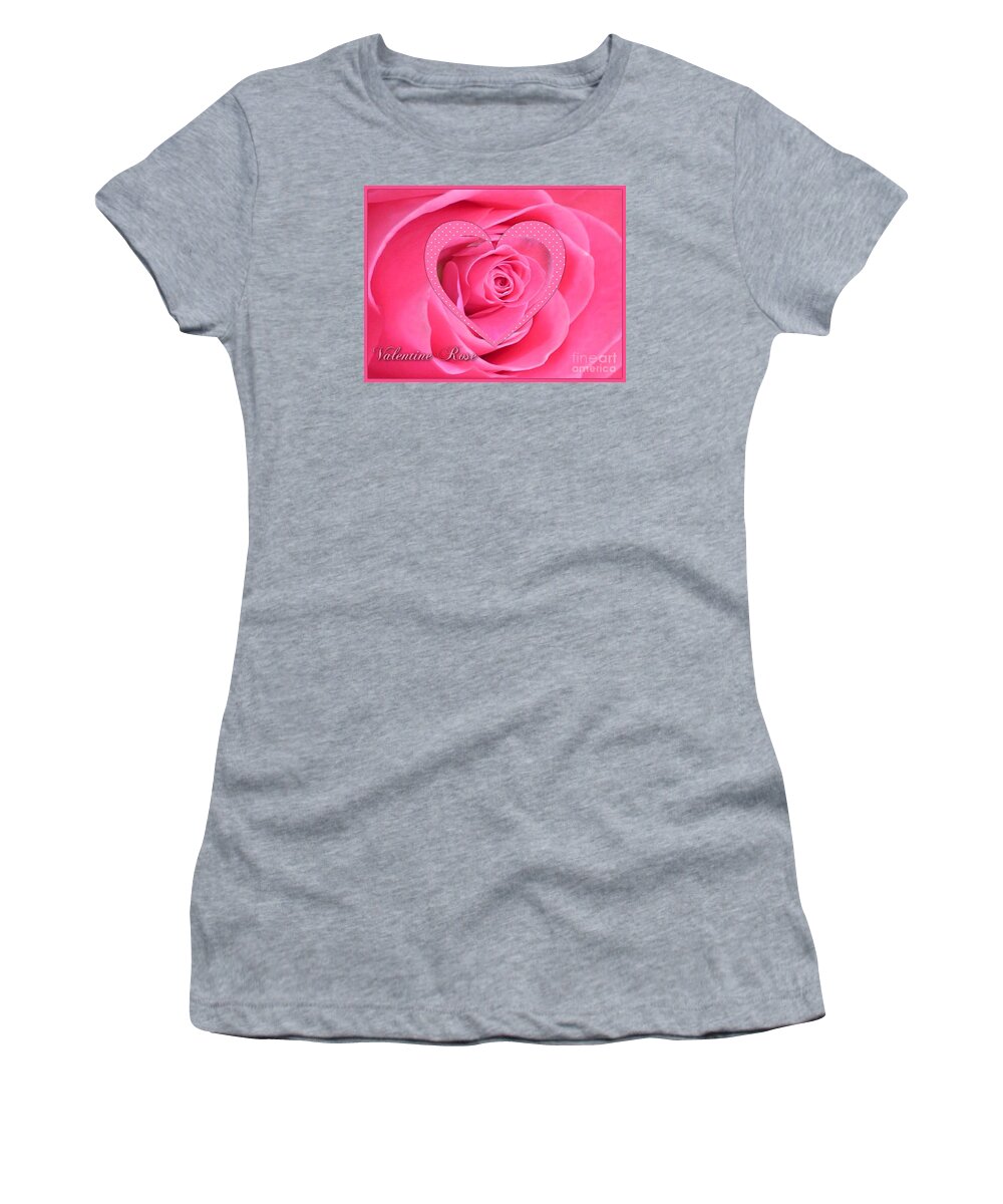 Roses Women's T-Shirt featuring the photograph Valentine Rose by Joan-Violet Stretch