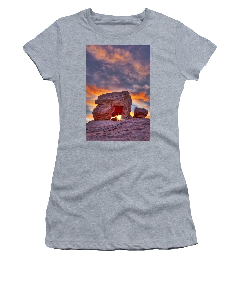 Valley Of Fire Women's T-Shirt featuring the photograph Valley Of Fire Rock Formations by Susan Candelario
